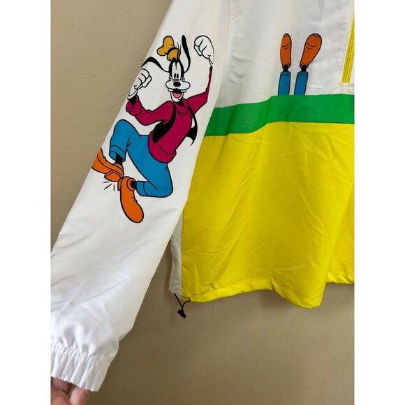 Disney Goofy Character Windbreaker Jacket Green/Yellow/White Adult Size XXL Poly - Picture 3 of 12